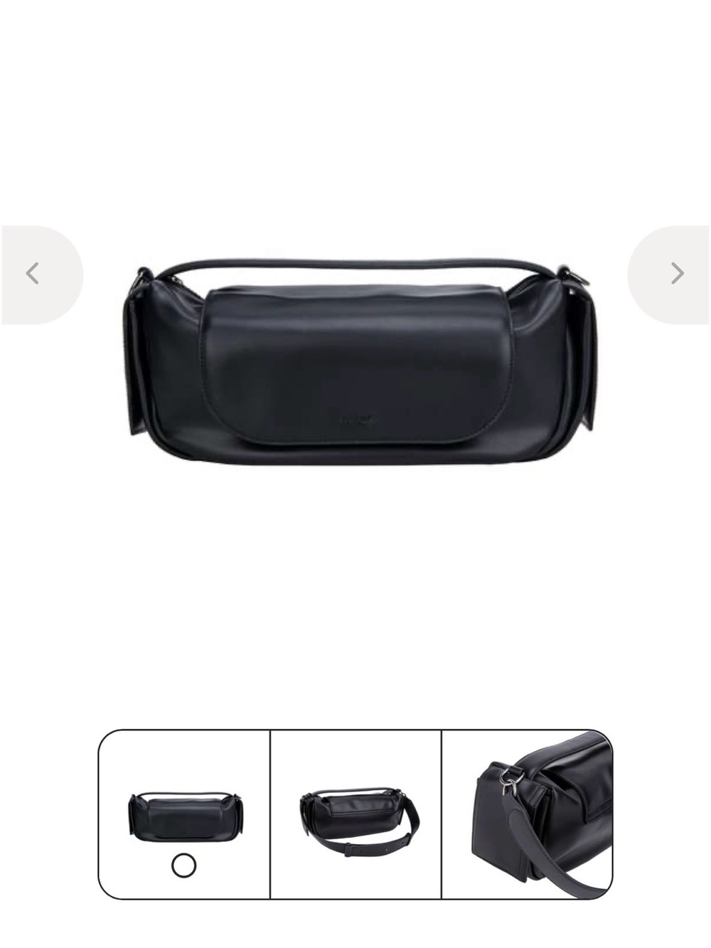 Classic Black Leather Shoulder Bag - Elegant Everyday Purse